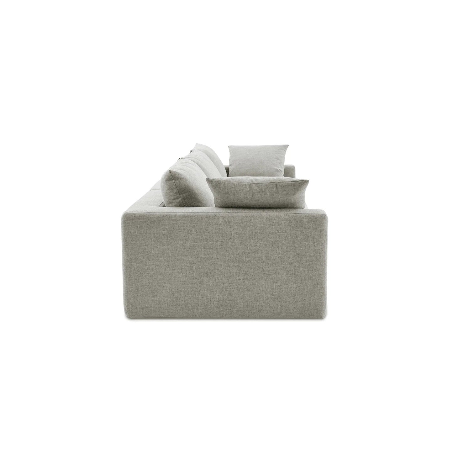 Duke 119" Deep Seat Sectional Sofa With Ottoman, 3 Seater, Gray