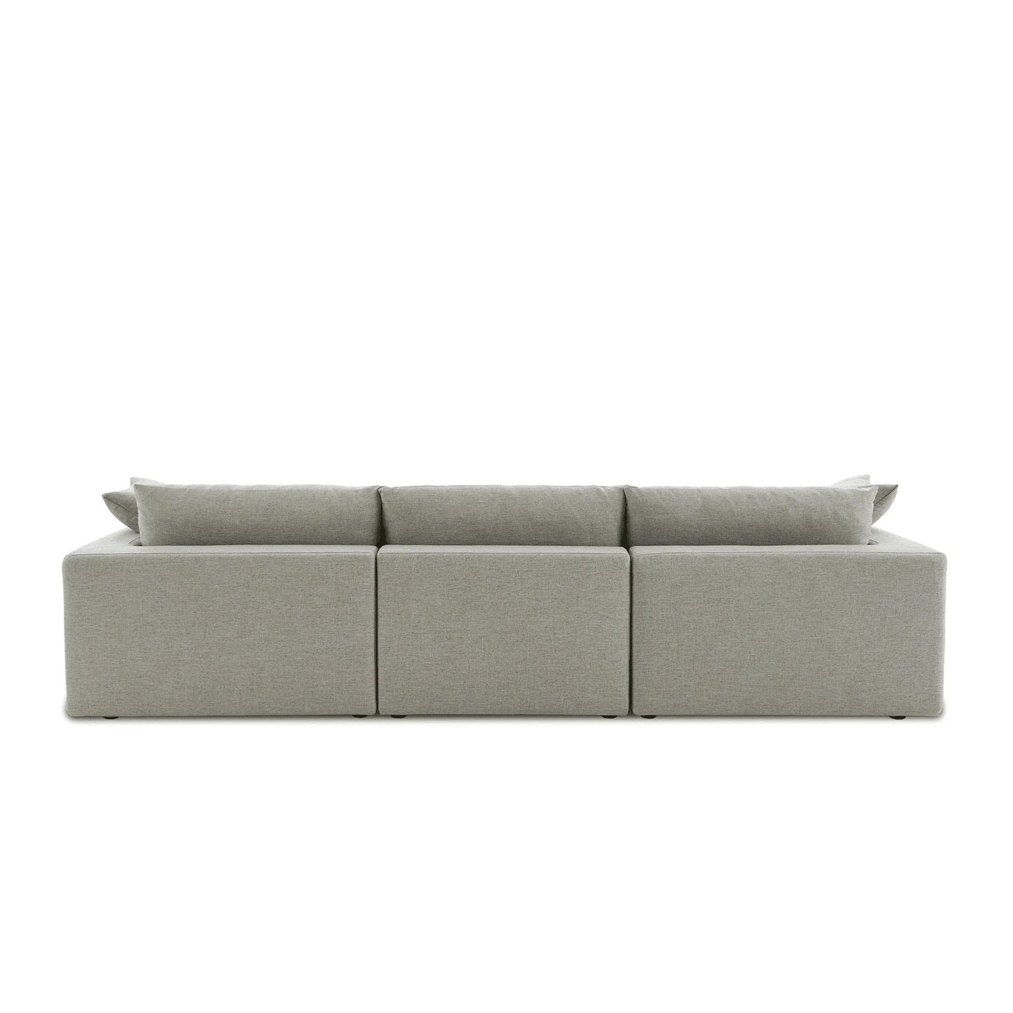 Duke 119" Deep Seat Sectional Sofa With Ottoman, 3 Seater, Gray