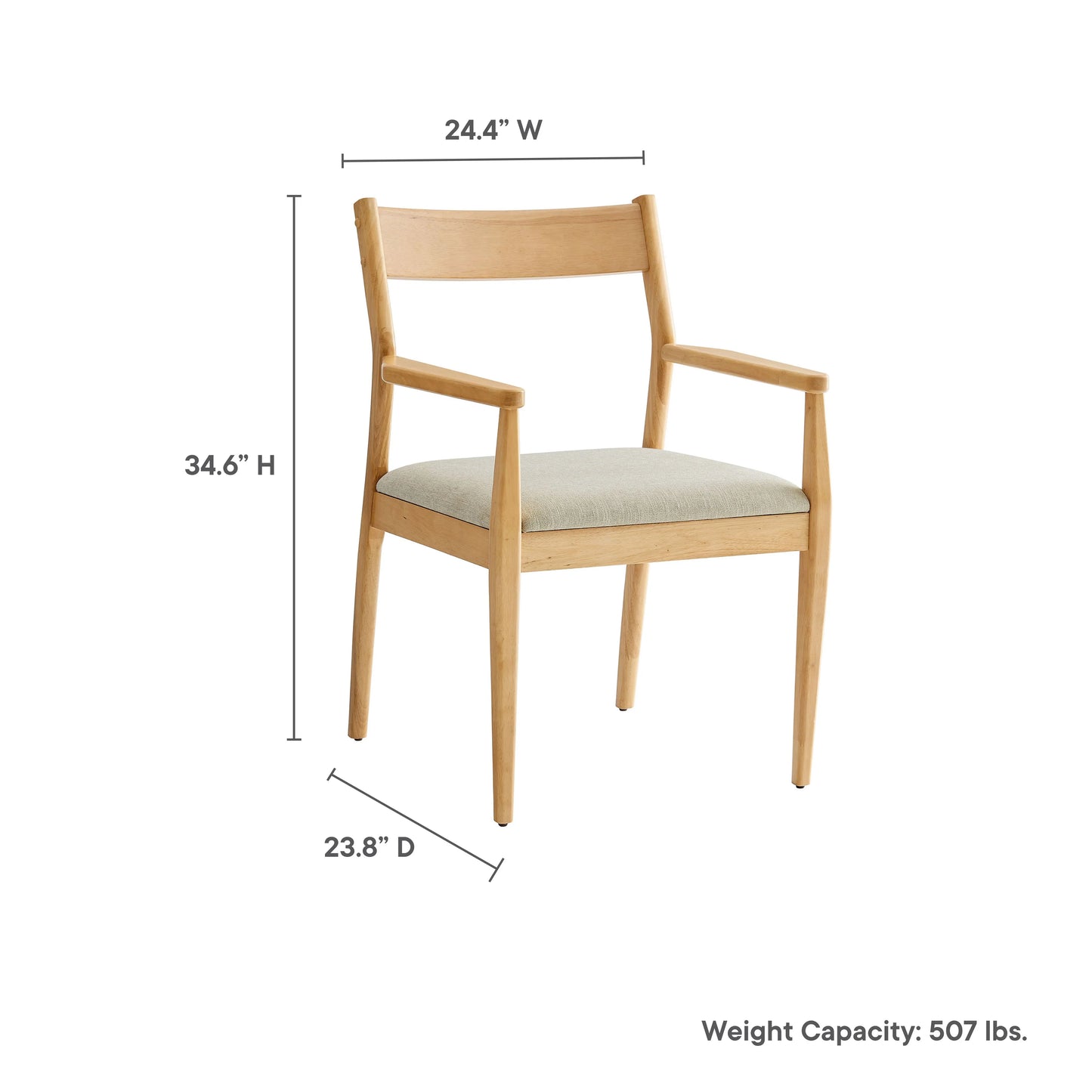 Jaiden Fabric Dining Chair, Natural