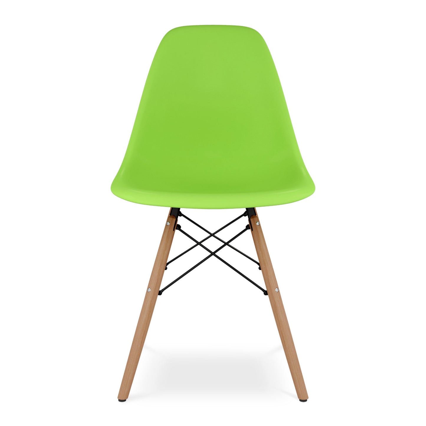 Eiffel Chair With Wood Legs, Green