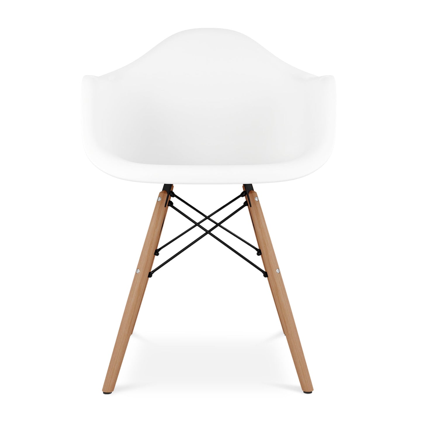 Eiffel Armchair With Wood Legs, White