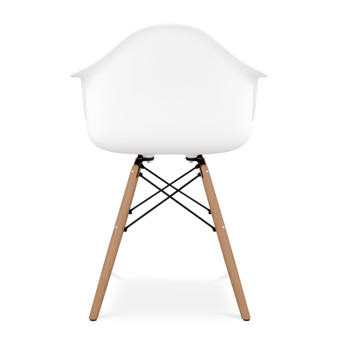 Eiffel Armchair With Wood Legs, White