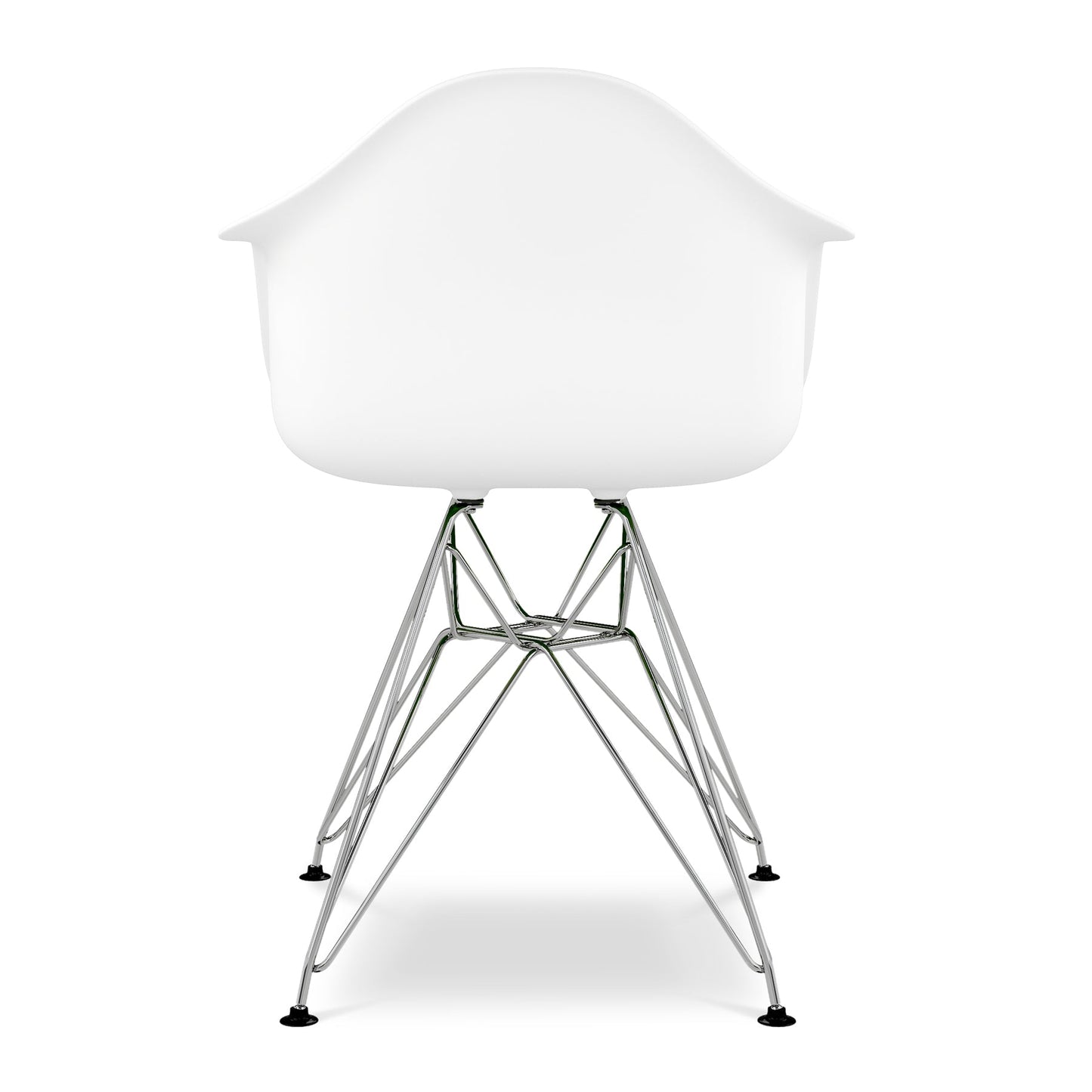 Eiffel Armchair With Steel Legs, White