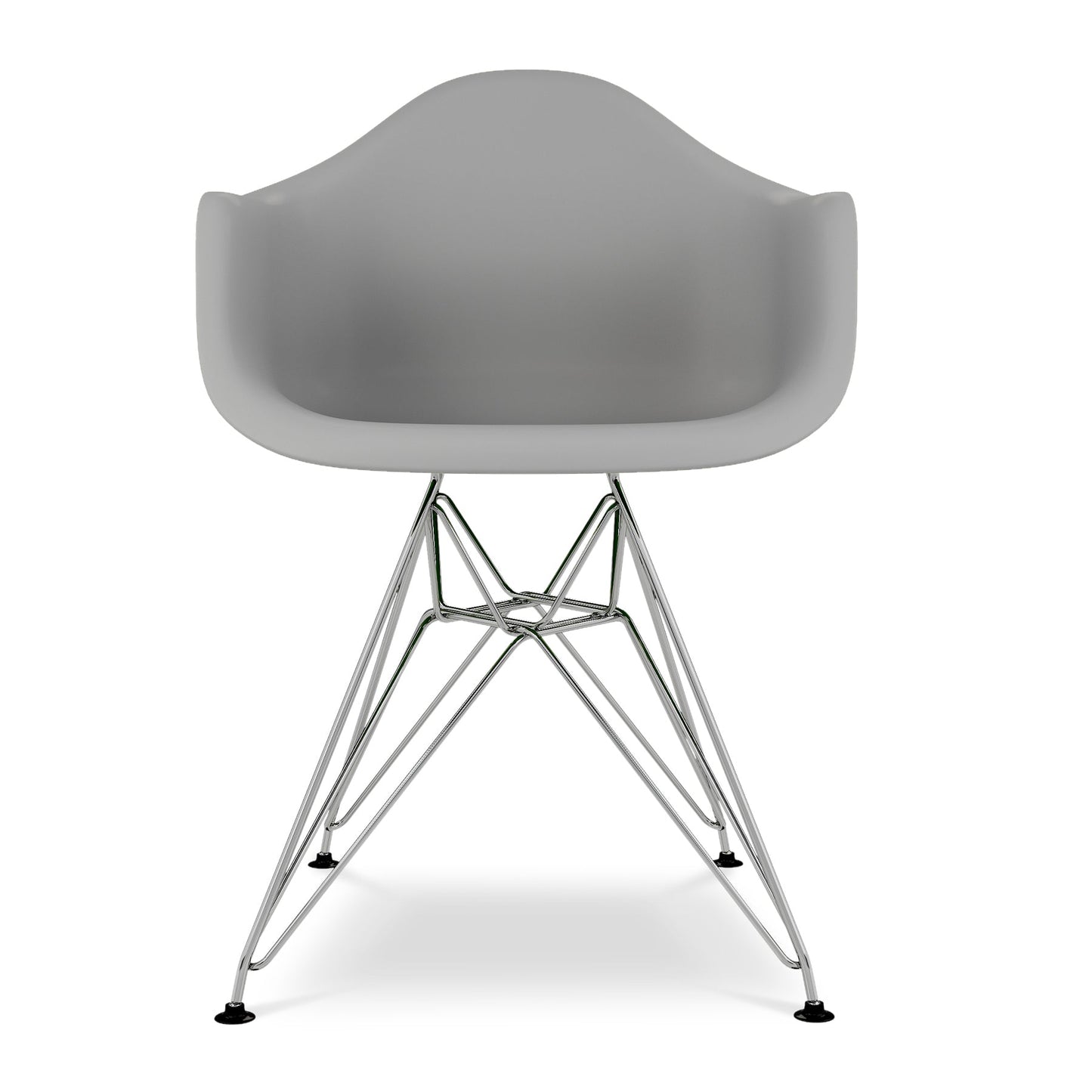 Eiffel Armchair With Steel Legs, Gray