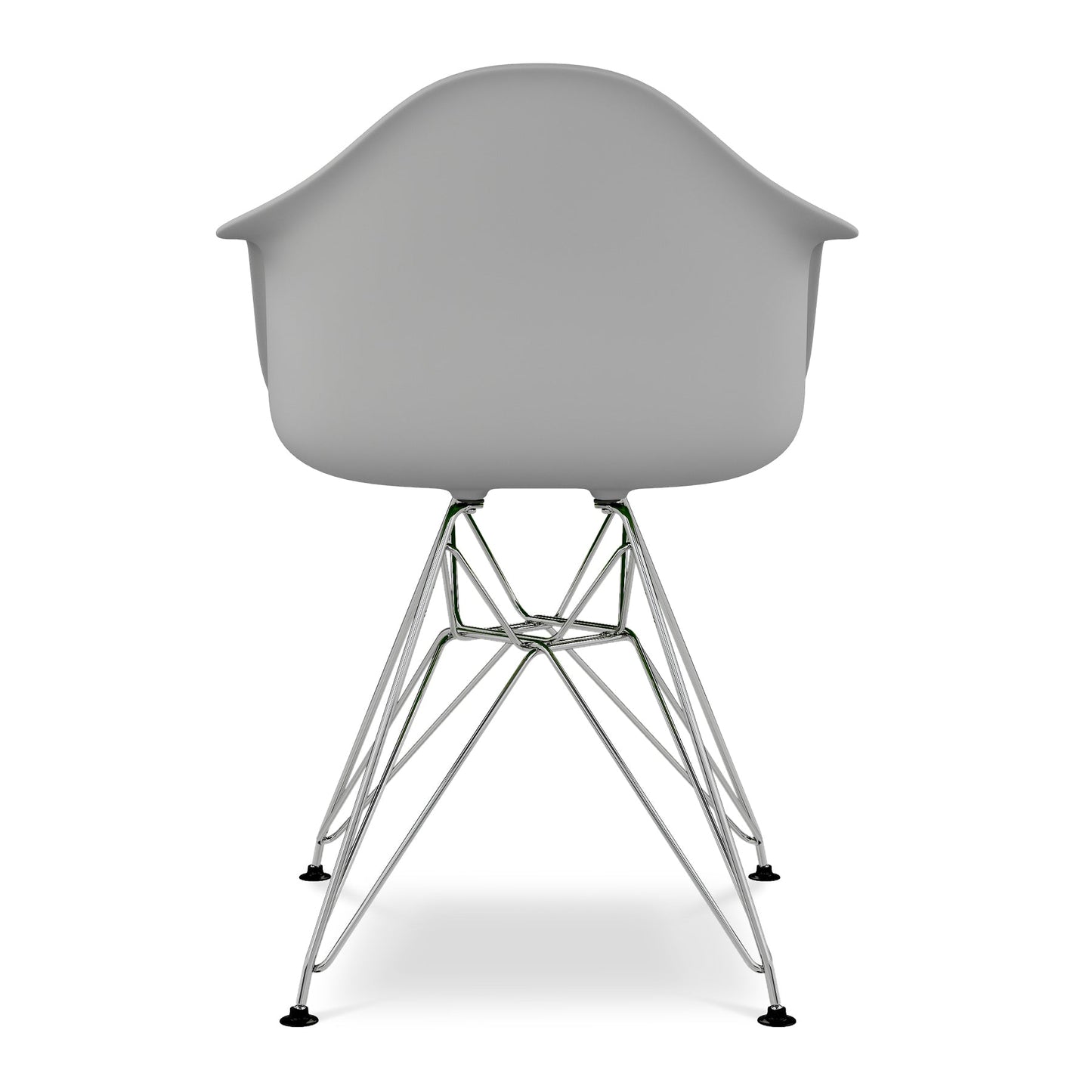 Eiffel Armchair With Steel Legs, Gray