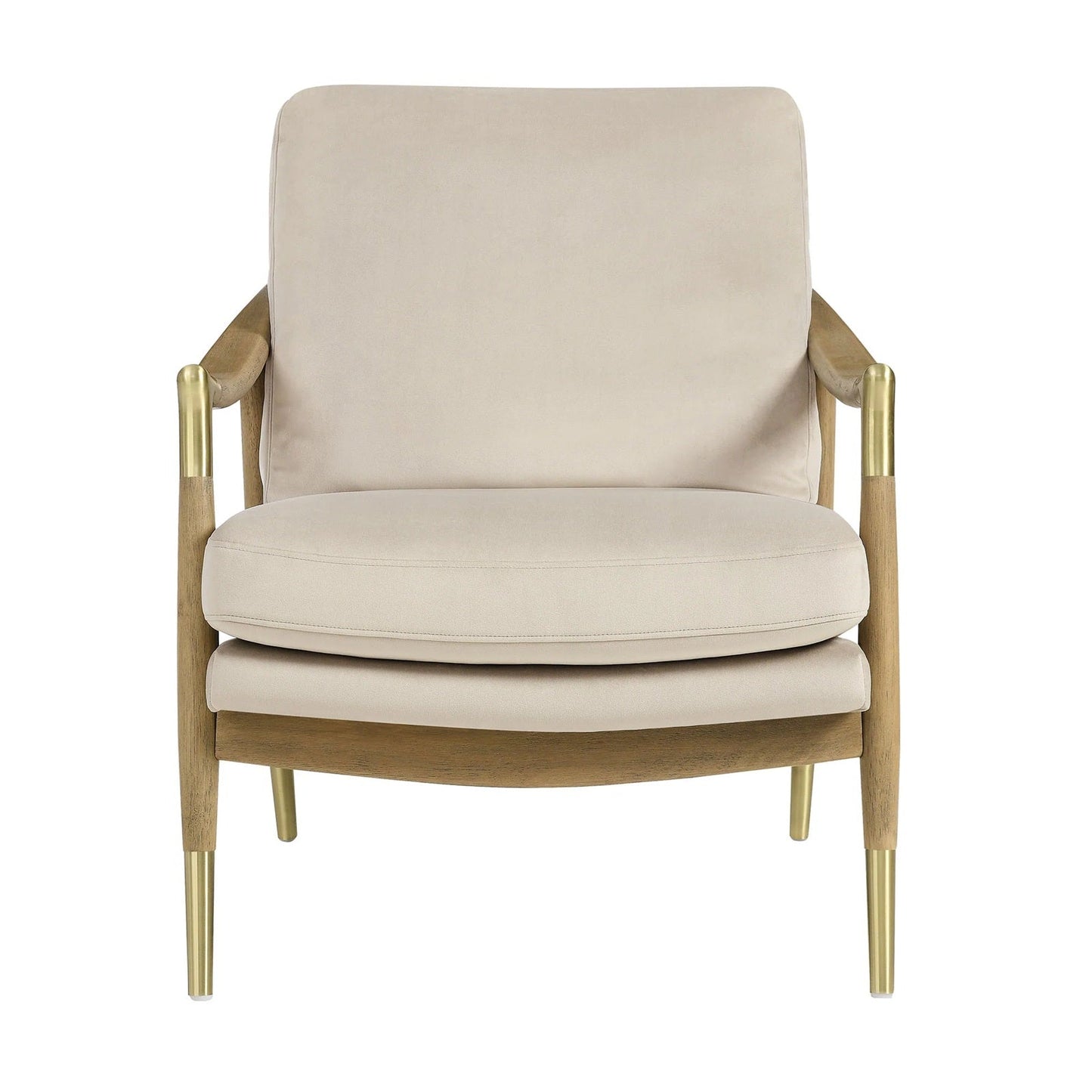 Rollins Velvet Armchair, Almond