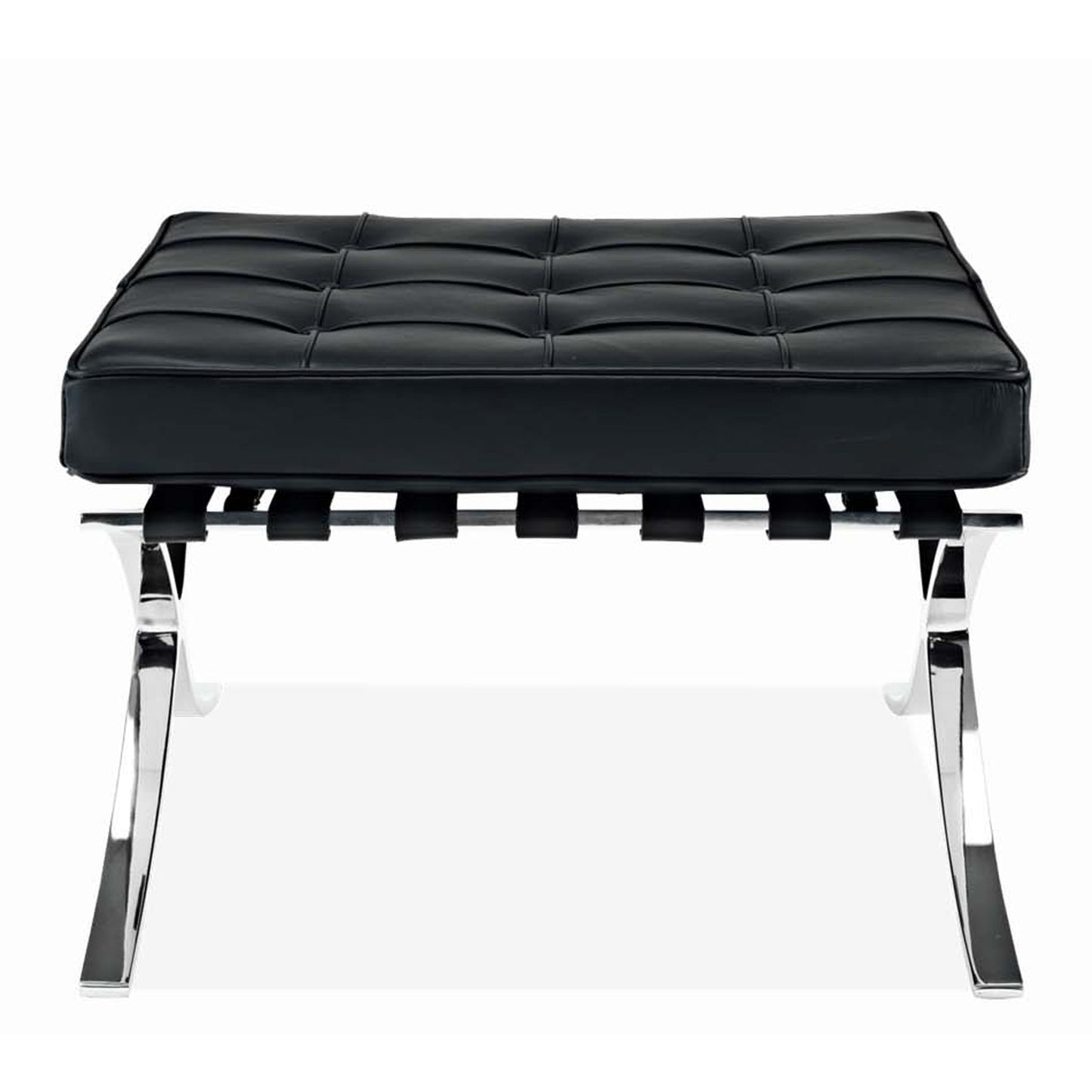 Pavilion Stool, Black Italian Leather