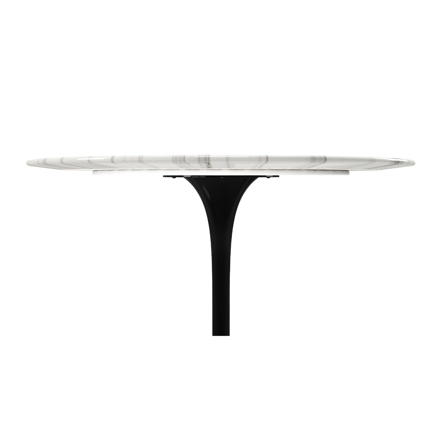 Tulip Marble Dining Table - 40" Round, Black Base