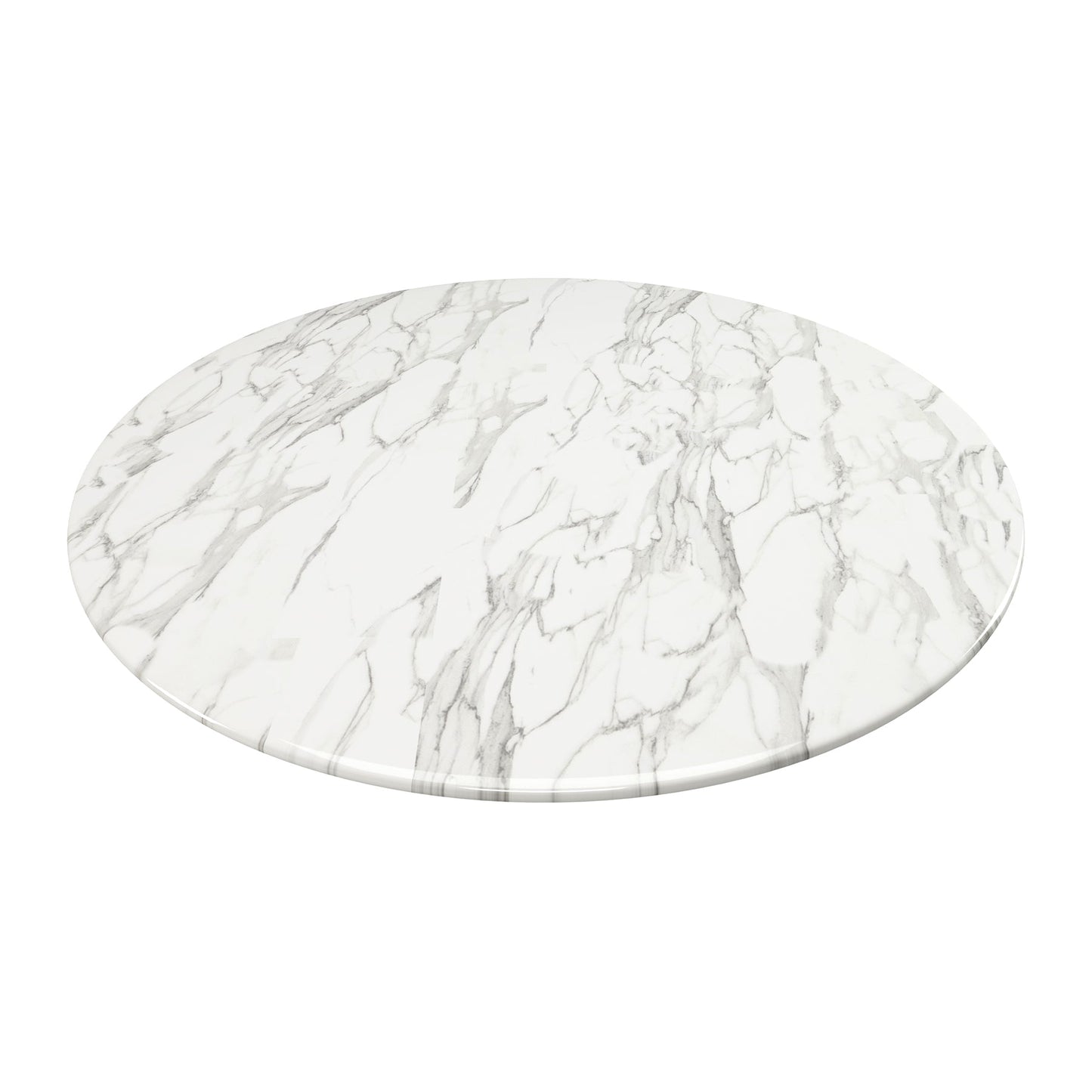 Tulip Marble Dining Table - 40" Round, Black Base