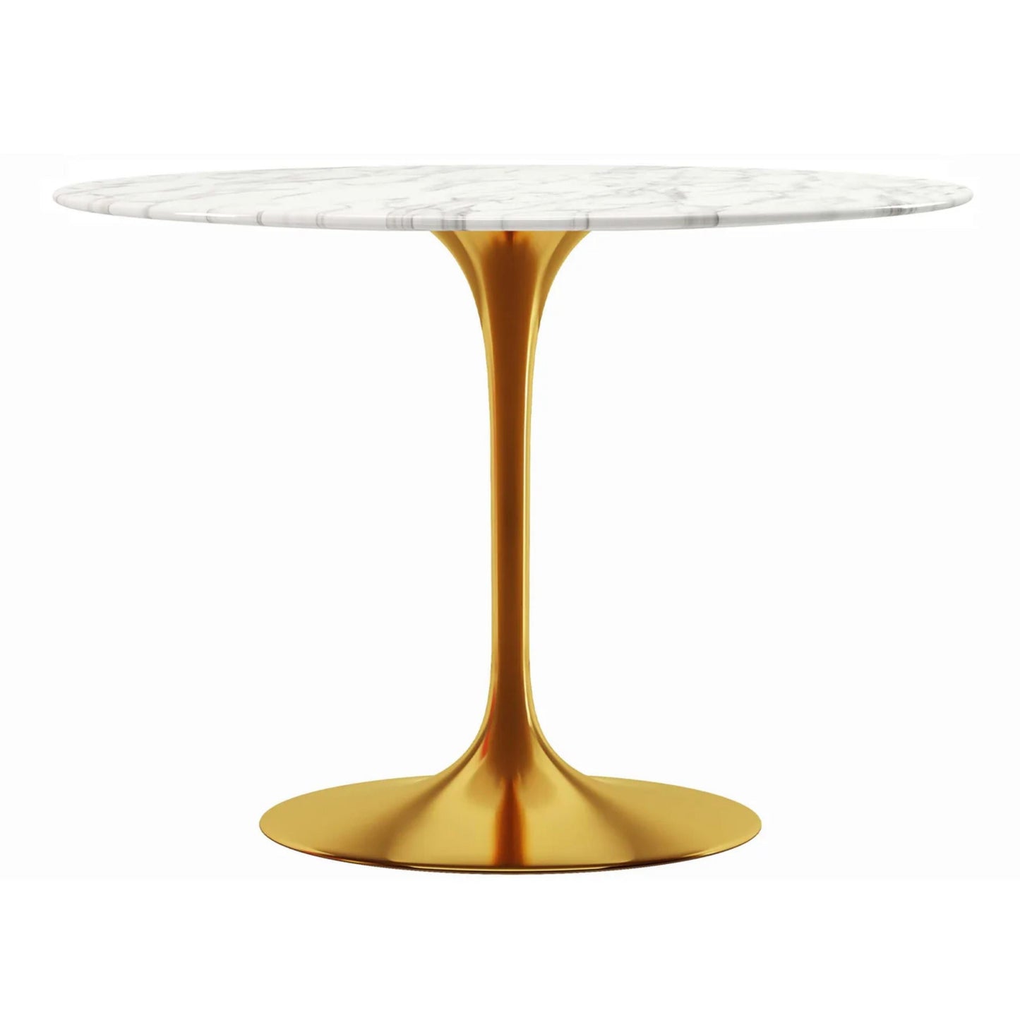 Tulip Marble Dining Table - 40" Round, Gold Base