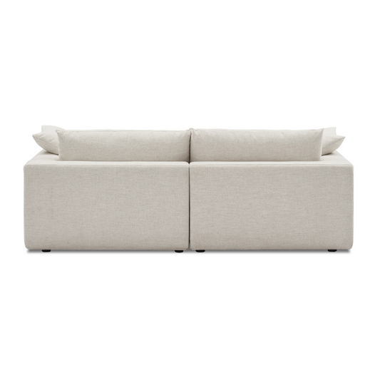 Duke 84" Deep Seat Sectional Sofa With Ottoman, 2 Seater, White