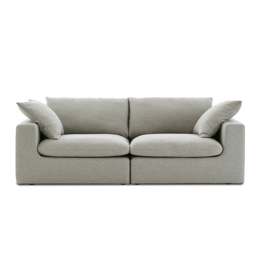 Duke 84" Deep Seat Sectional Sofa, 2 Seater, Gray