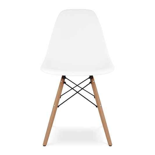 Eiffel Chair With Wood Legs, White