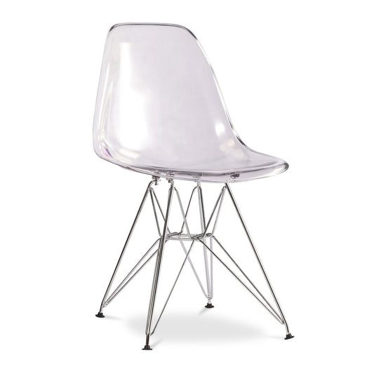 Eiffel Chair With Steel Legs, Clear