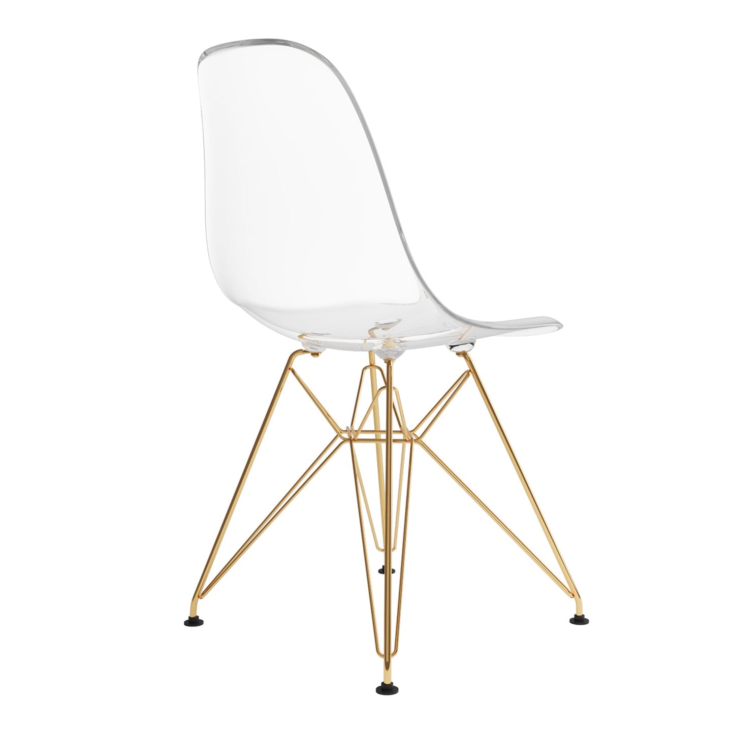 Eiffel Chair With Gold Legs, Clear