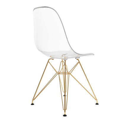 Eiffel Chair With Gold Legs, Clear