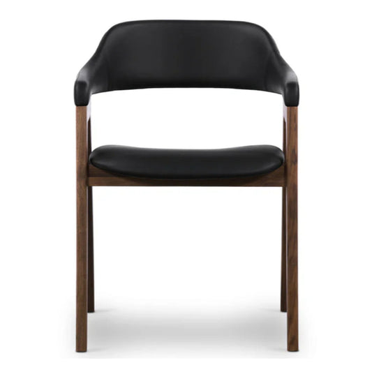 Atlas Leather Dining Chair, Black