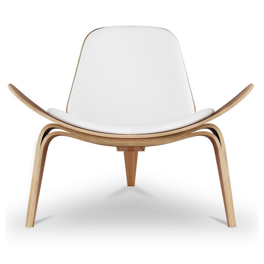 Arch Shell Chair, White Faux Leather