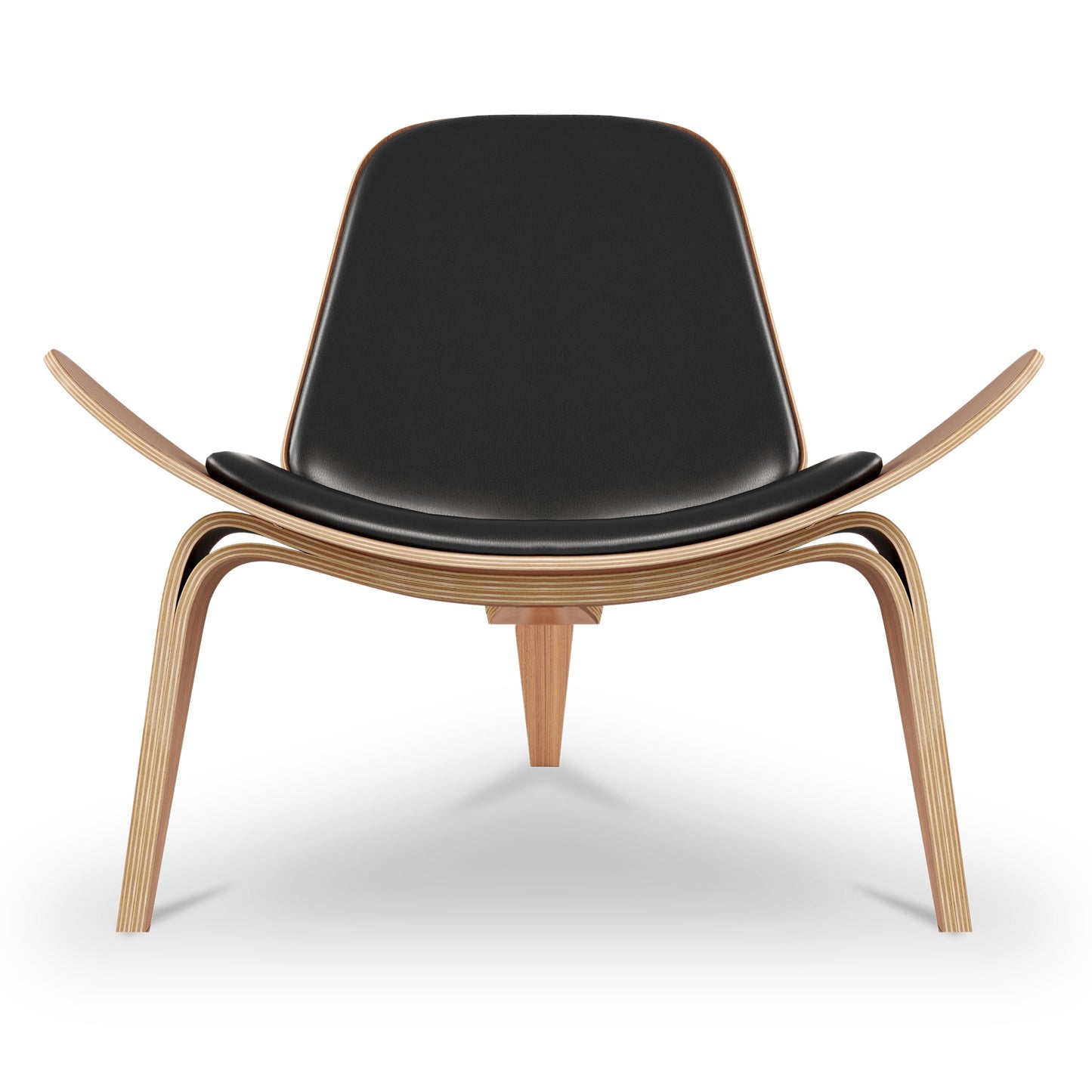 Arch Shell Chair, Black Faux Leather