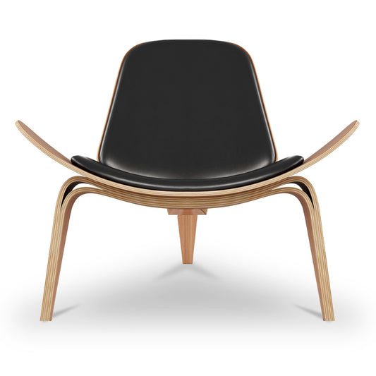 Arch Shell Chair, Black Faux Leather
