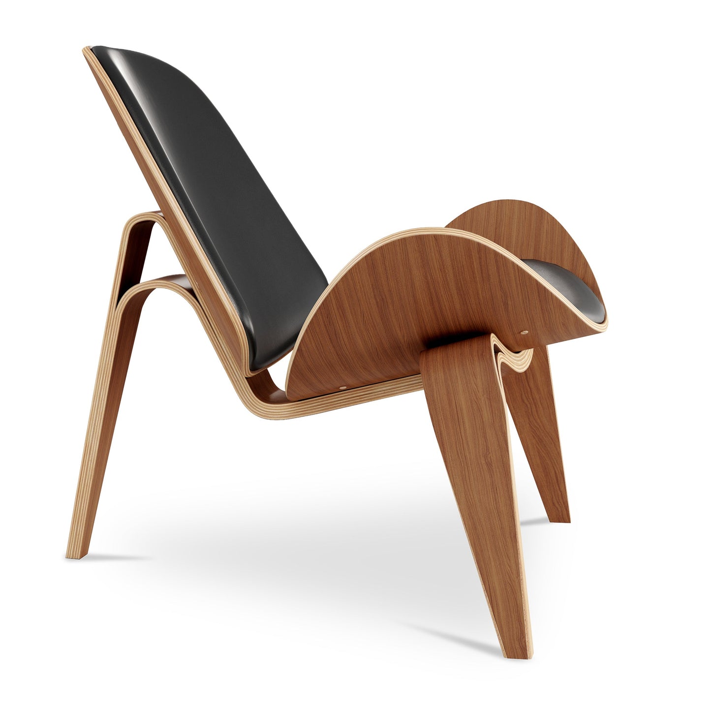 Arch Shell Chair, Black Faux Leather