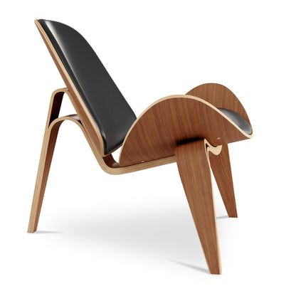 Arch Shell Chair, Black Faux Leather