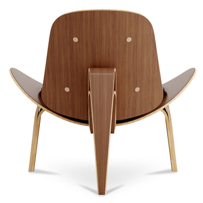 Arch Shell Chair, Black Italian Leather