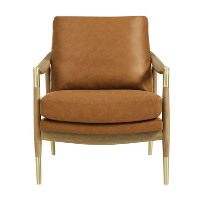 Rollins Leather Armchair, Tan