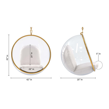 Hanging Bubble Chair With Stand, Gold Special Edition