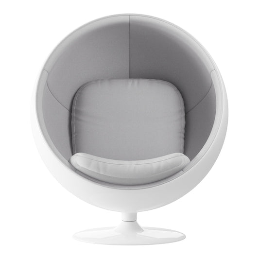 Globe Chair, Gray and White