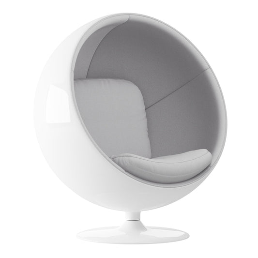 Globe Chair, Gray and White
