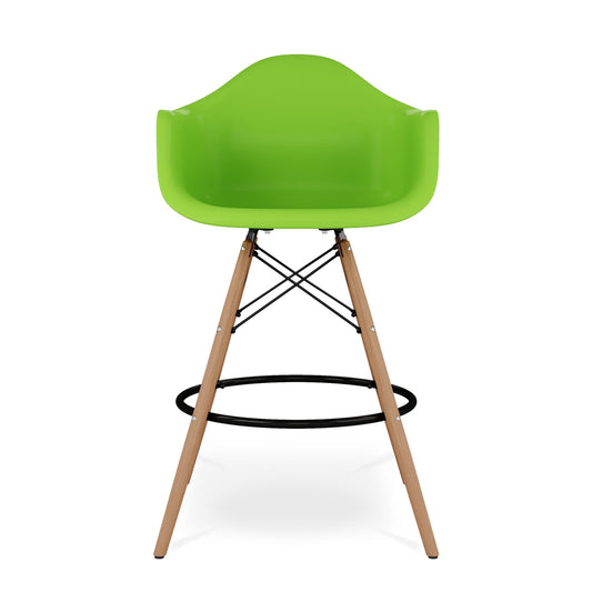 Eiffel Counter Stool With Arms, Green