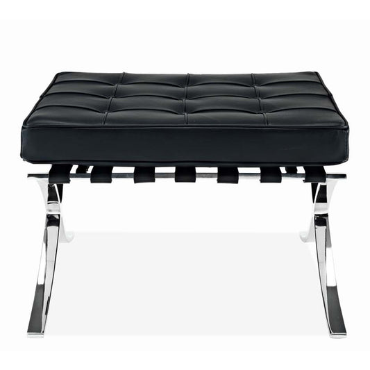 Pavilion Stool, Black Italian Leather