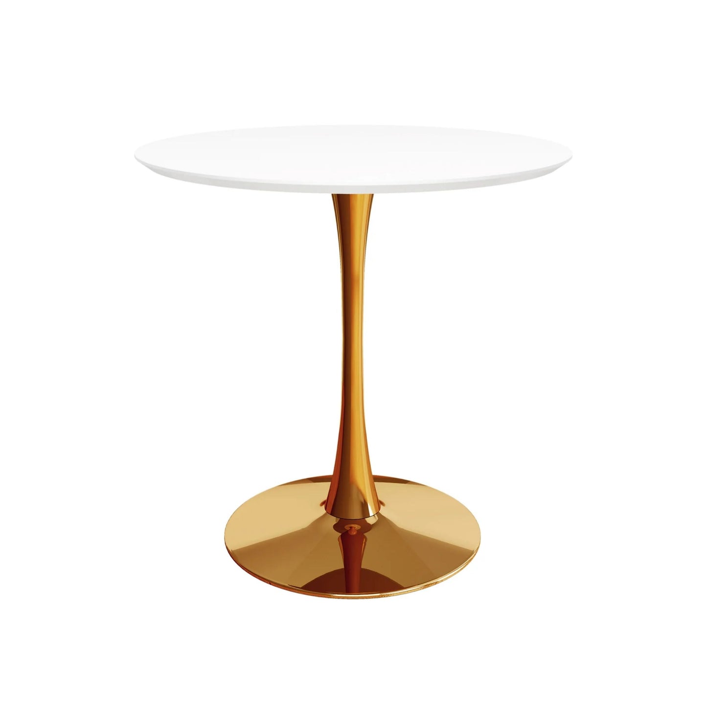 Tulip Dining Table 36" Wood Top & Gold Base