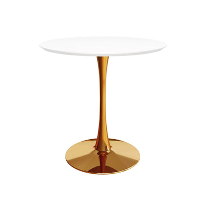 Tulip Dining Table 36" Wood Top & Gold Base