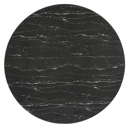 Tulip Marble Dining Table - 60" Round, Black