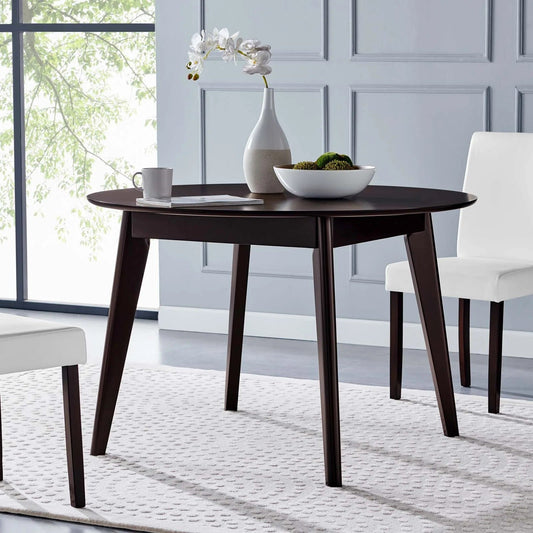 Larsen Wood Dining Table - 45" Round, Cappuccino
