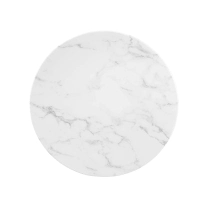 Tulip Marble Side Table - 20" Round, Gold Base
